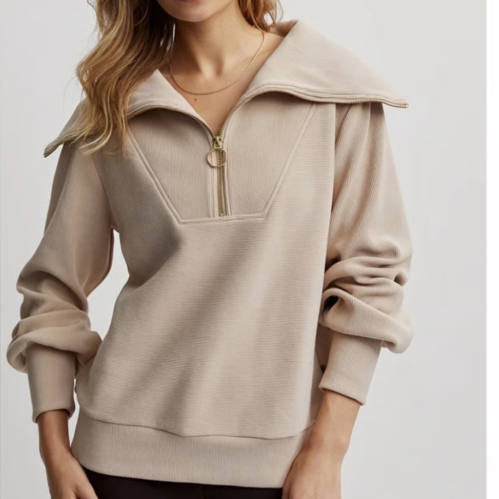 Varley Cream Cowl Neck Sweater